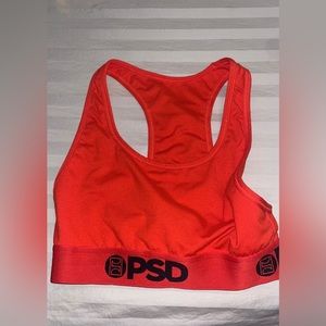 Red PSD sports bra